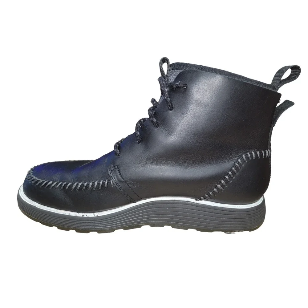Chaco Dixon Men's Black Leather Mid Casual Comfort Chukka Boots Size 8 - Picture 7 of 11